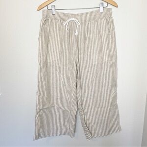 Beach lunch lounge cotton linen capris large